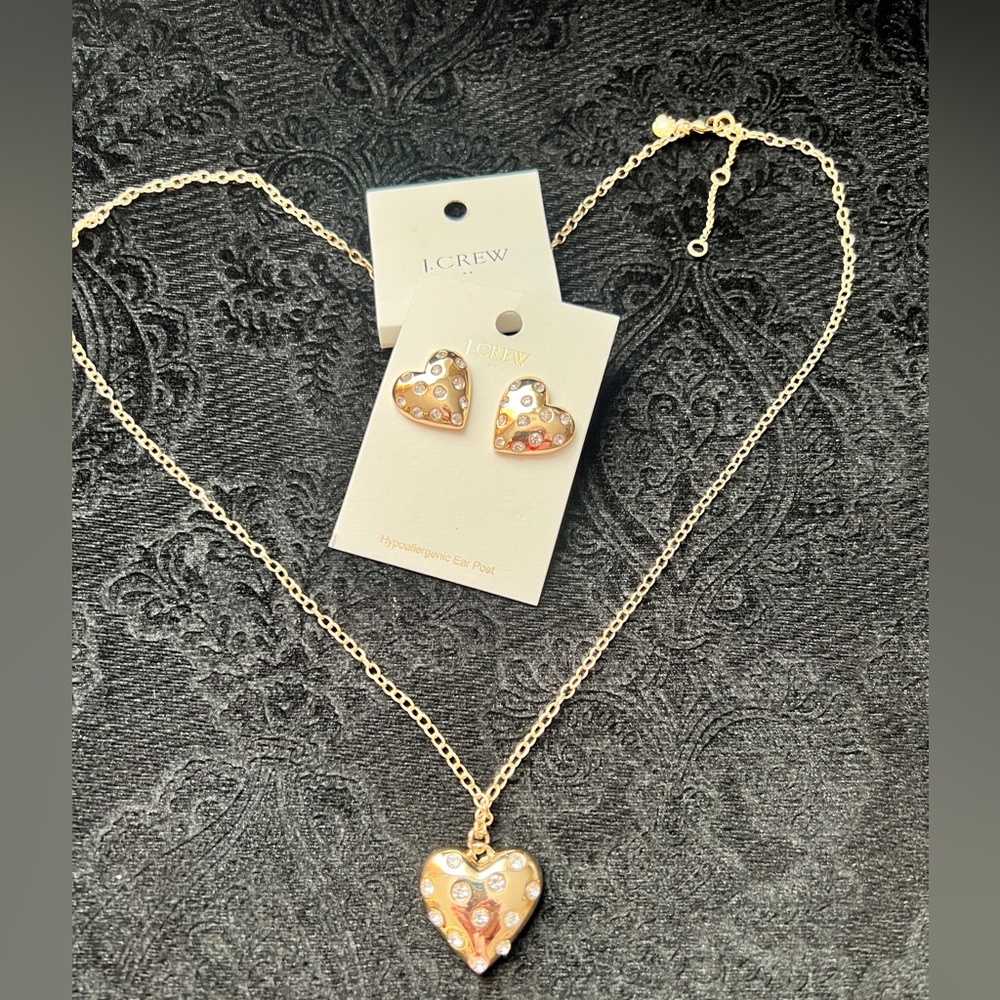 J. CREW heart jewelry set